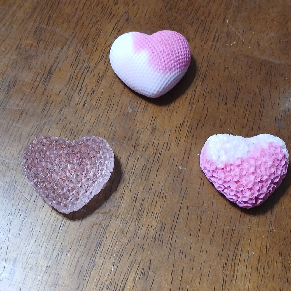 Pink and White Heart-Shaped Decor Set